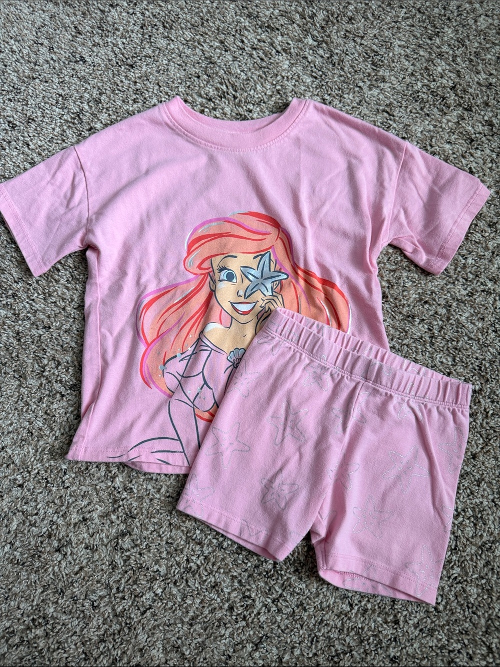 DISNEY JUMPING BEAN ARIEL TWO PIECE BIKER SHORT SET